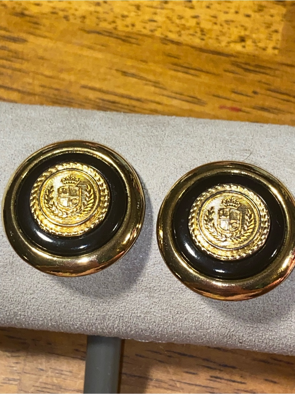 Pair of Vintage Liz Claiborne Gold-Tone Clip-On Earrings